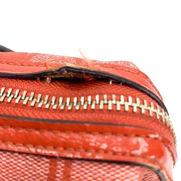 COACH Vermillion Red Signature Stripe PVC Satchel Handbag - E1394-F24362 - Picture 16 of 16